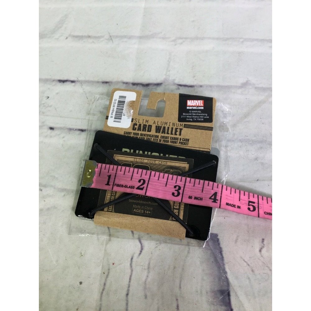 Marvel THE PUNISHER Skull Logo Slim Aluminum Card Wallet Holder RFID Blocking - Picture 3 of 4